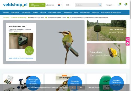 Screenshot van veldshop.nl