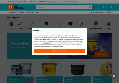 Screenshot van verfwebwinkel.nl
