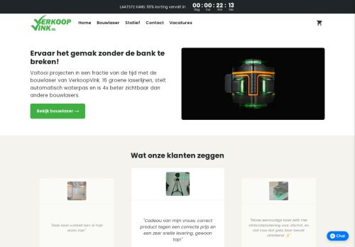 Screenshot van verkoopvink.nl