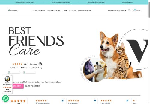 Screenshot van vetalin.nl