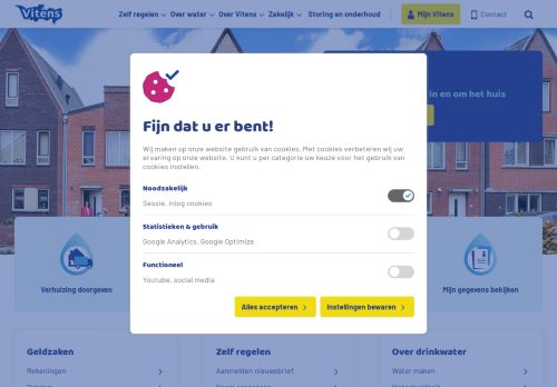 Screenshot van vitens.nl
