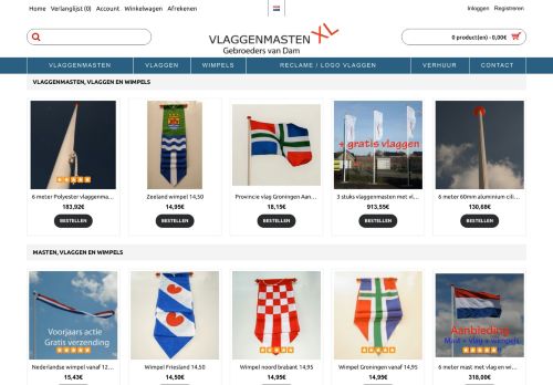 Screenshot van vlaggenmastenxl.nl