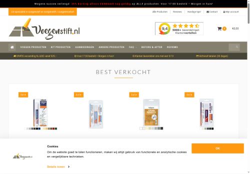 Screenshot van voegenstift.nl