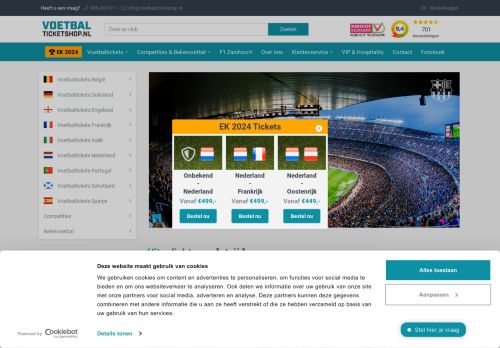 Screenshot van voetbalticketshop.nl