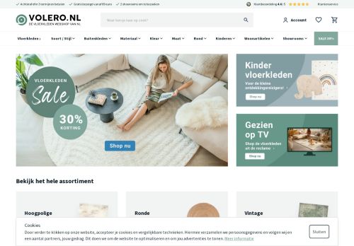 Screenshot van volero.nl