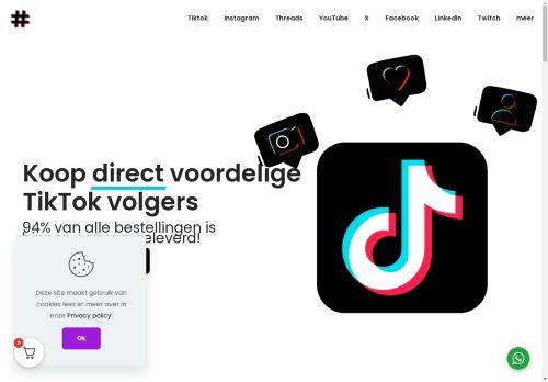 Screenshot van volgers-kopen.io