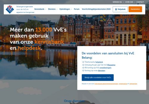 Screenshot van vvebelang.nl