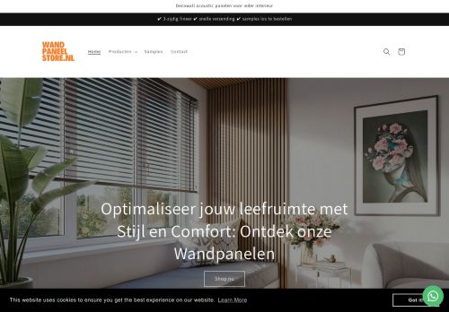 Screenshot van wandpaneelstore.nl