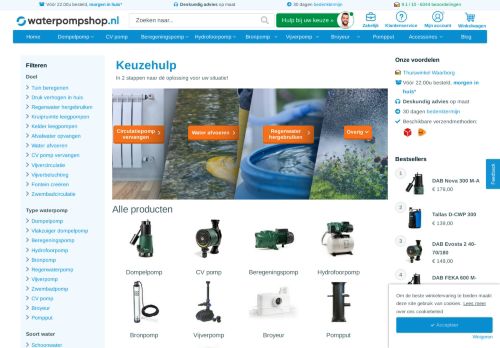 Screenshot van waterpompshop.nl