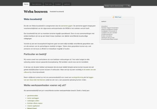 Screenshot van weba.nl