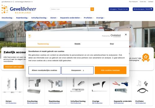 Screenshot van webshop.gevelbeheer.nl