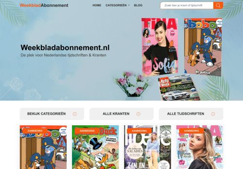 Screenshot van weekbladabonnement.nl