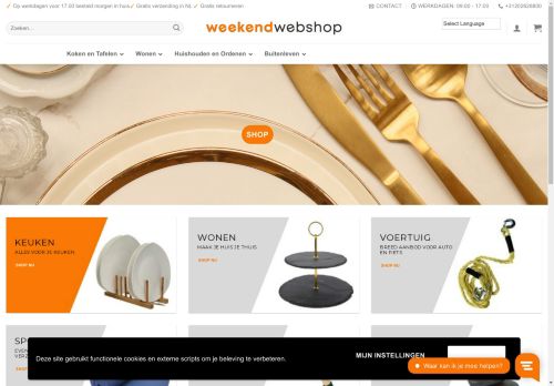 Screenshot van weekendwebshop.nl