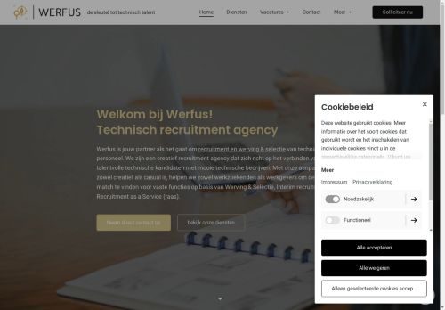Screenshot van werfus.nl