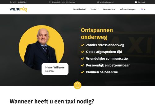 Screenshot van wilnutaxi.nl