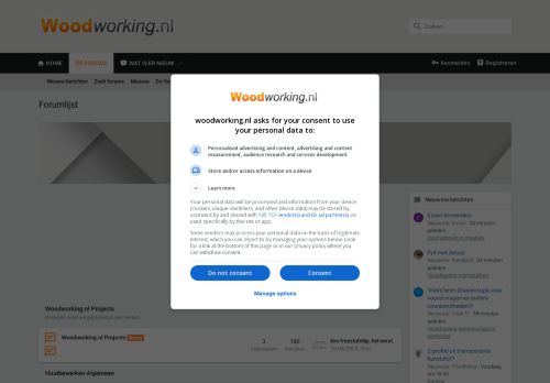 Screenshot van woodworking.nl