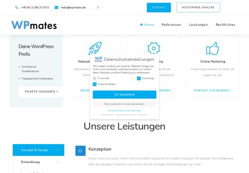 Screenshot van wpmates.de