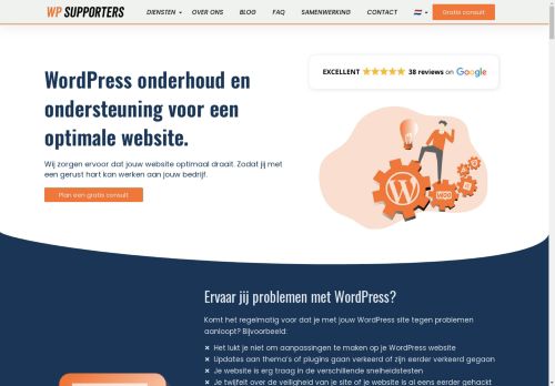 Screenshot van wpsupporters.nl