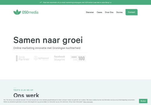 Screenshot van 050media.nl
