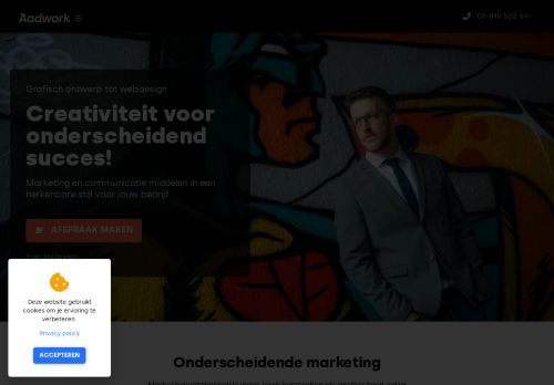 Screenshot van aadwork.nl