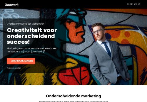 Screenshot van aadwork.nl