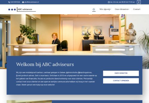 Screenshot van abcadviseurs.nl