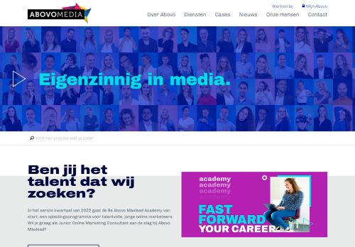 Screenshot van abovomedia.nl