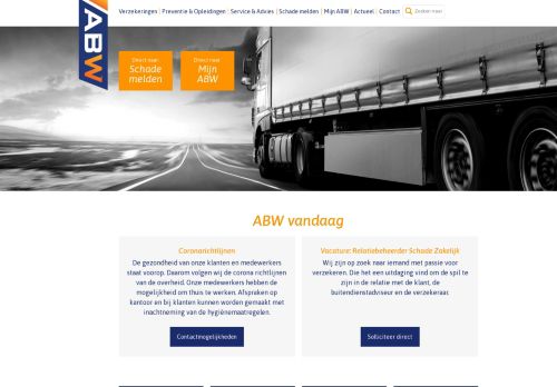 Screenshot van abw.nl