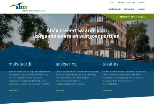 Screenshot van abzv.nl