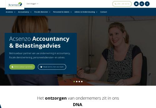 Screenshot van acsenzo.nl