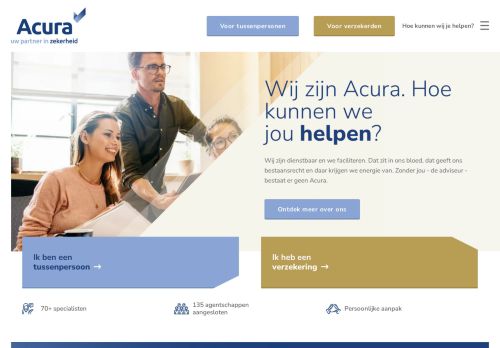 Screenshot van acura.nl