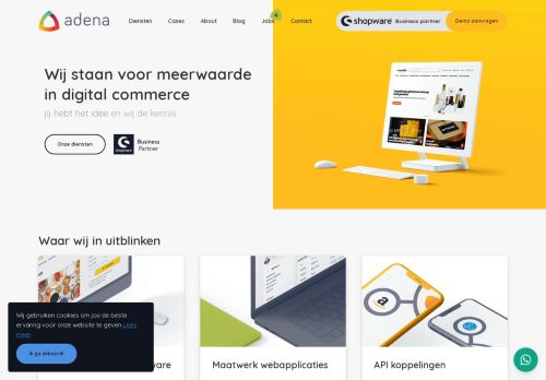 Screenshot van adena.nl