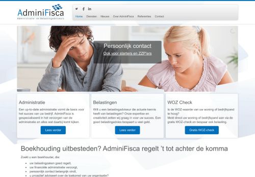 Screenshot van adminifisca.nl