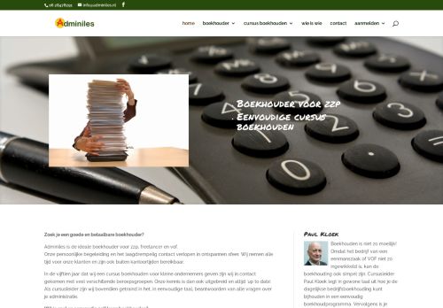 Screenshot van adminiles.nl
