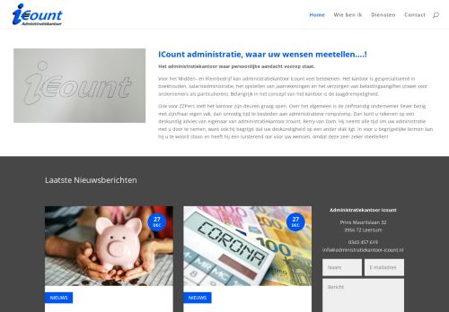 Screenshot van administratiekantoor-icount.nl