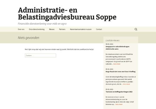 Screenshot van administratiekantoor-soppe.nl