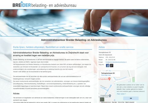 Screenshot van administratiekantoorbreider.nl
