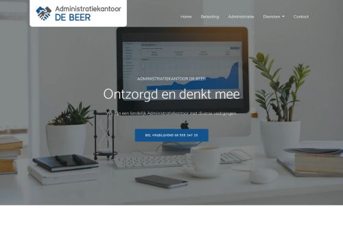 Screenshot van administratiekantoordebeer.nl