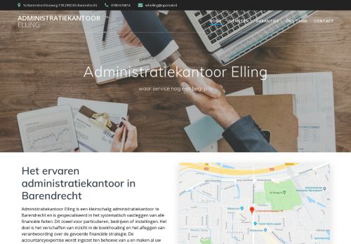 Screenshot van administratiekantoorelling.nl