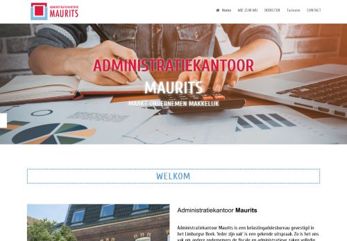 Screenshot van administratiekantoormaurits.nl