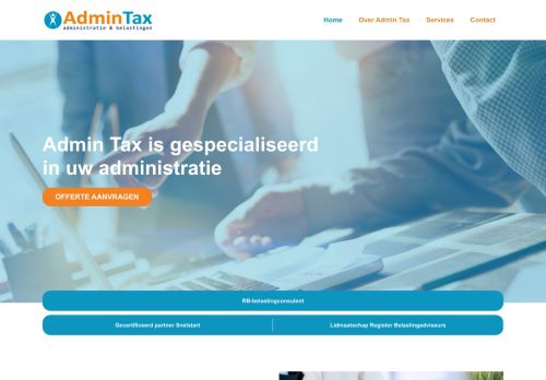 Screenshot van admintax.nl