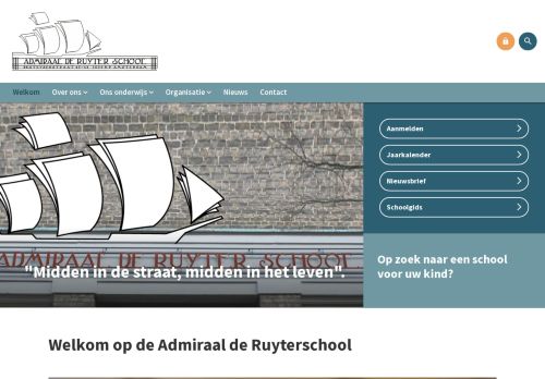 Screenshot van admiraalderuyterschool.nl