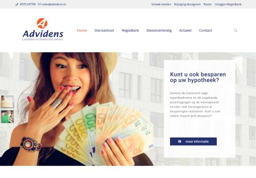Screenshot van advidens.nl