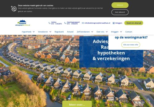 Screenshot van adviesgroephetraadhuis.nl