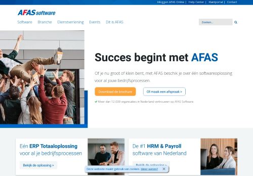 Screenshot van afas.nl