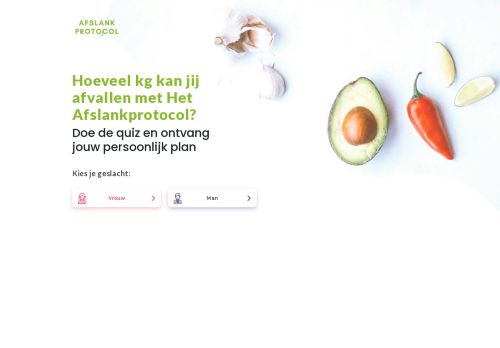 Screenshot van afslankprotocol.nl