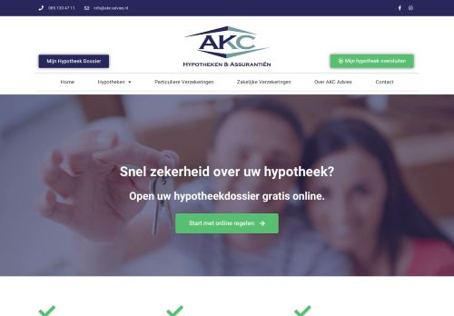 Screenshot van akc-advies.nl