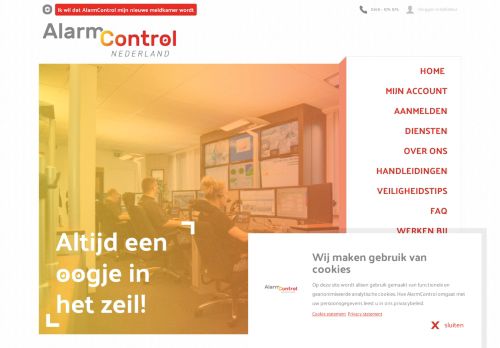 Screenshot van alarmcontrol.nl