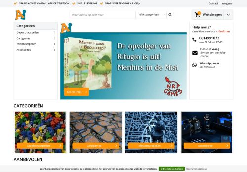 Screenshot van alfaspel.nl