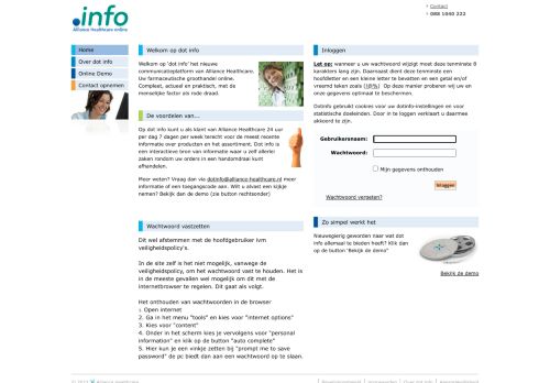 Screenshot van www.alliance-healthcare.info